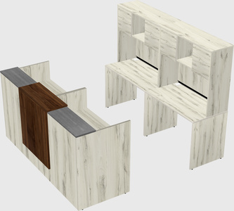 Shared u-shaped reception desks