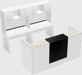 Shared u-shaped reception desks