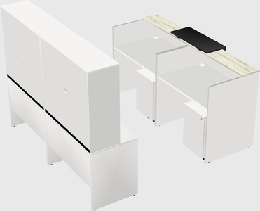 Shared u-shaped reception desks