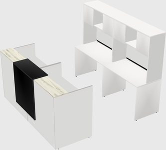 Shared u-shaped reception desks