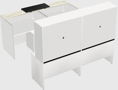 Shared u-shaped reception desks