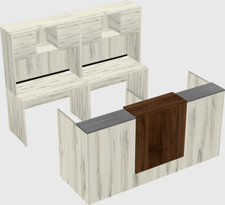 Shared u-shaped reception desks