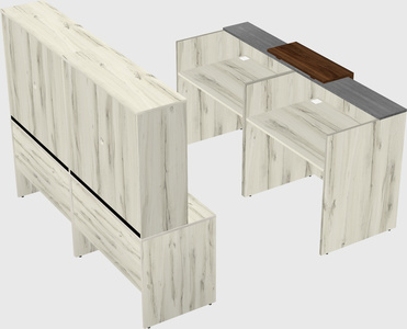 Shared u-shaped reception desks