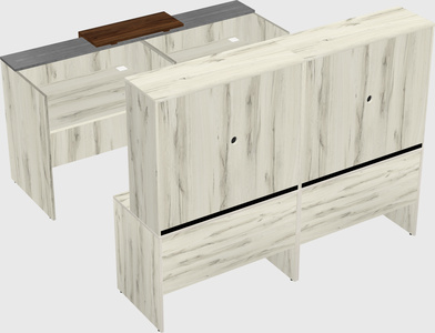 Shared u-shaped reception desks