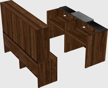 Shared u-shaped reception desks