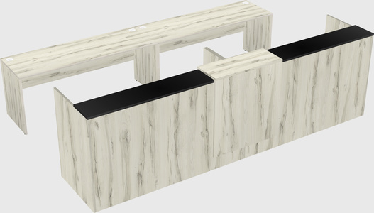 Shared u-shaped reception desks