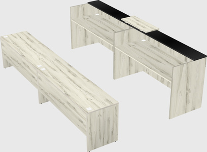 Shared u-shaped reception desks