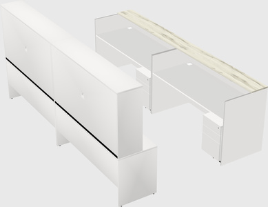 Shared u-shaped reception desks