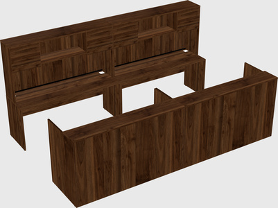 Shared u-shaped reception desks
