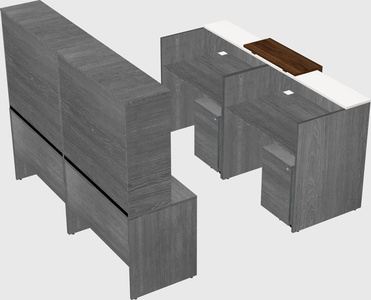 Shared u-shaped reception desks