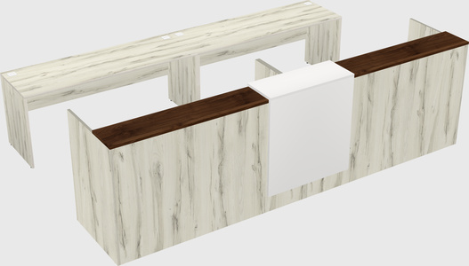Shared u-shaped reception desks