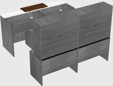 Shared u-shaped reception desks