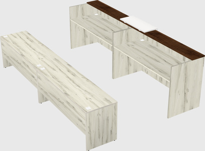 Shared u-shaped reception desks
