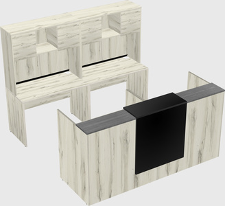 Shared u-shaped reception desks