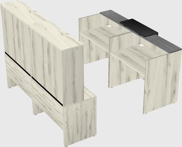 Shared u-shaped reception desks