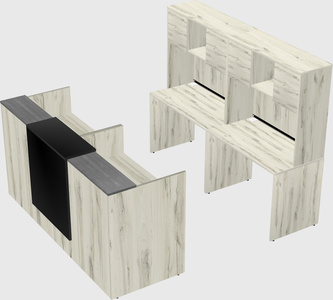 Shared u-shaped reception desks