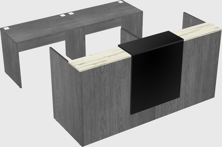 Shared u-shaped reception desks
