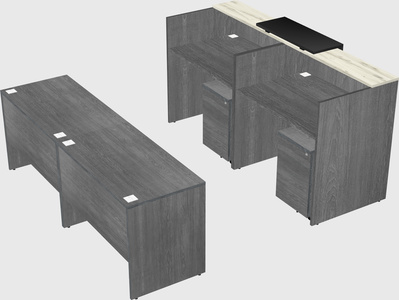 Shared u-shaped reception desks