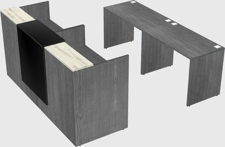 Shared u-shaped reception desks