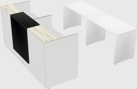 Shared u-shaped reception desks