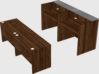 Shared u-shaped reception desks