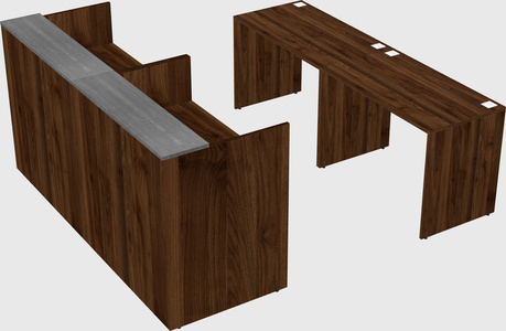 Shared u-shaped reception desks
