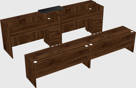 Shared u-shaped reception desks