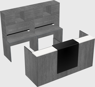 Shared u-shaped reception desks