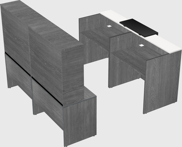 Shared u-shaped reception desks