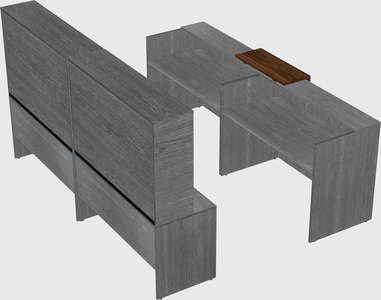 Shared u-shaped reception desks