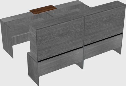 Shared u-shaped reception desks