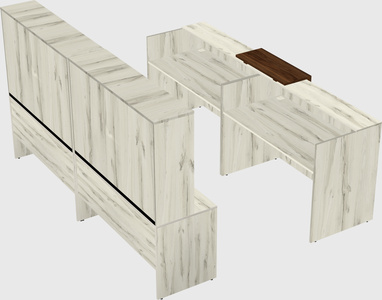 Shared u-shaped reception desks