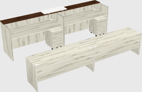 Shared u-shaped reception desks