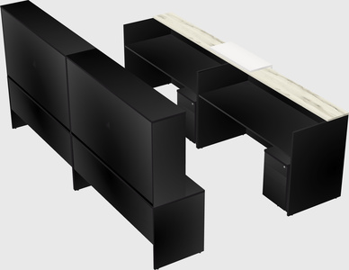 Shared u-shaped reception desks
