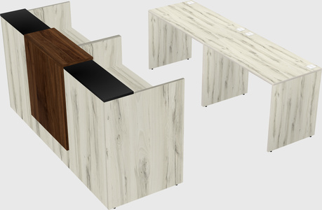 Shared u-shaped reception desks