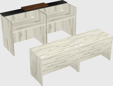 Shared u-shaped reception desks