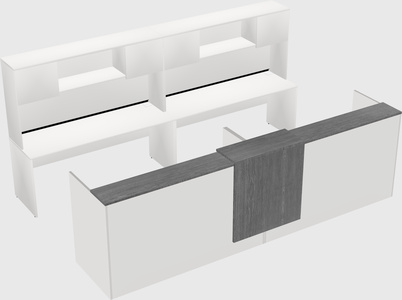 Shared u-shaped reception desks