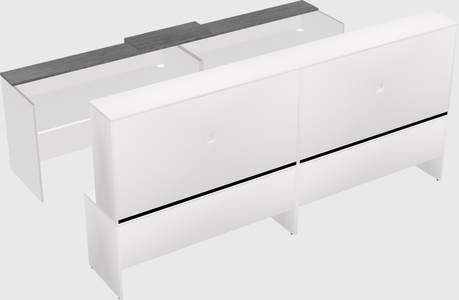 Shared u-shaped reception desks
