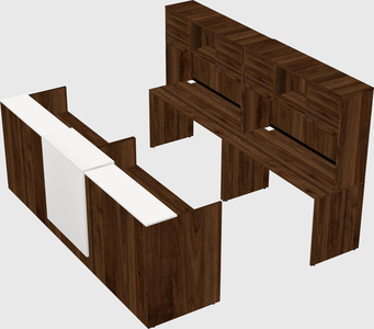 Shared u-shaped reception desks