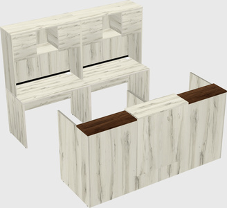 Shared u-shaped reception desks