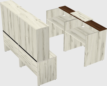 Shared u-shaped reception desks