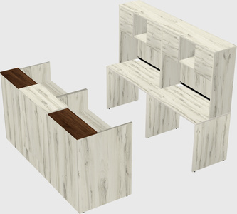 Shared u-shaped reception desks