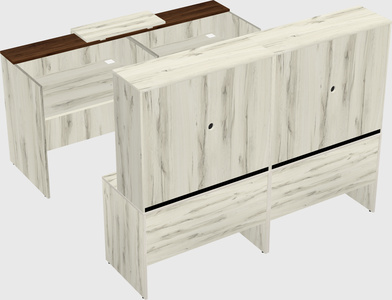 Shared u-shaped reception desks