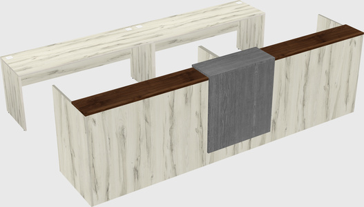 Shared u-shaped reception desks