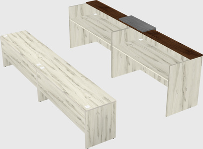 Shared u-shaped reception desks