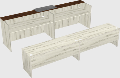 Shared u-shaped reception desks