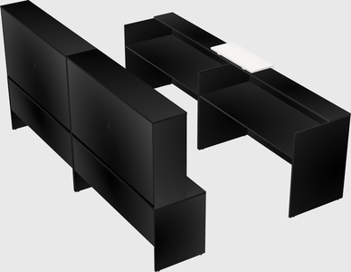 Shared u-shaped reception desks