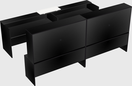 Shared u-shaped reception desks