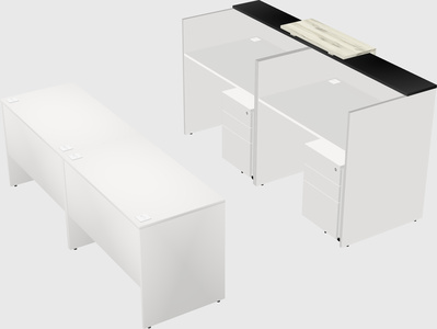 Shared u-shaped reception desks