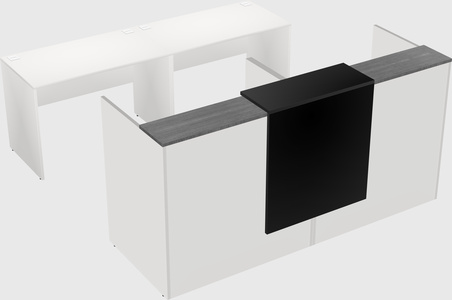 Shared u-shaped reception desks